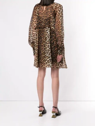 Shop N°21 Leopard Print Shirt Dress In Brown