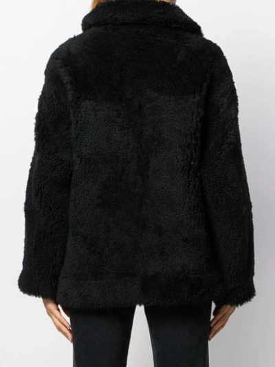 Shop Yves Salomon Shearling Bomber Jacket In Black