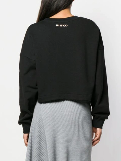 Shop Pinko Embellished Sweatshirt In Black