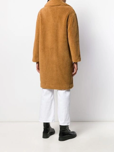 Shop Stand Studio Faux Shearling Coat In Brown