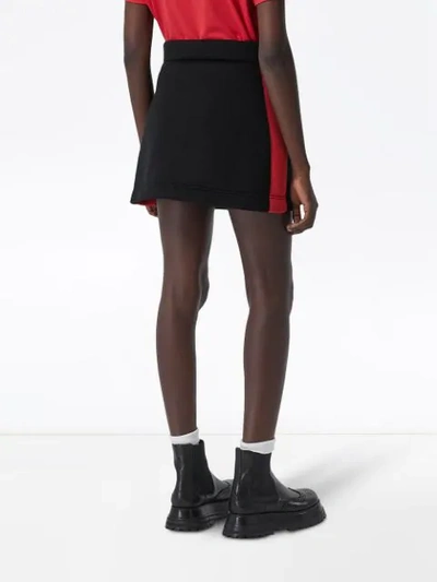 Shop Burberry Logo Detail Neoprene Mini Skirt In Black