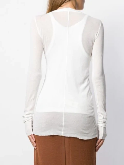 Shop Rick Owens Sheer T-shirt In White