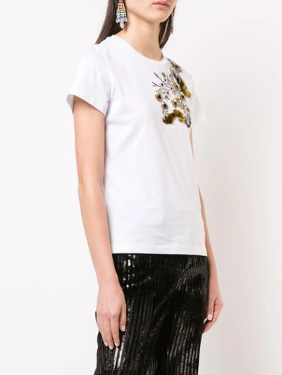 Shop Mary Katrantzou Floral Sequinned T In White