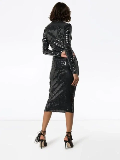 Shop Y/project Shine-effect Fitted Midi Dress In Black
