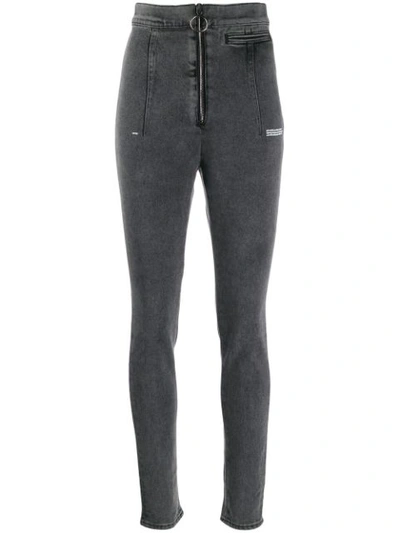 Shop Off-white High Waisted Jeans In Grey
