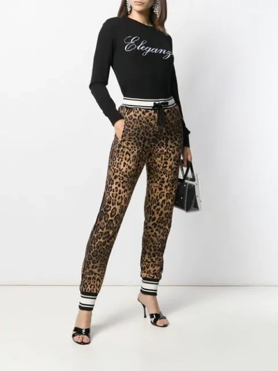 Shop Dolce & Gabbana Leopard Print Track Pants In Hherm Leo