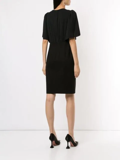 Shop Elie Tahari Tavara Wrap Front Dress In Black