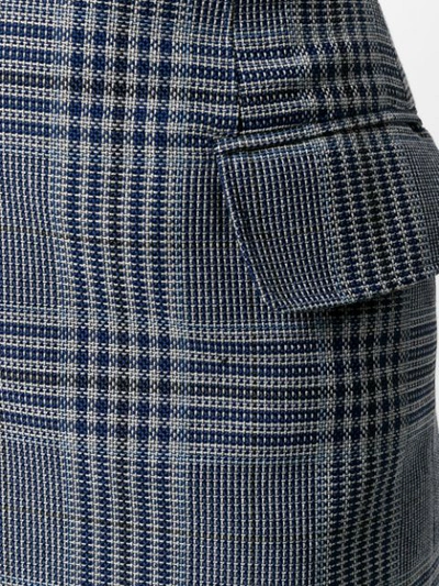 Shop Acne Studios Plaid Mini Skirt In Blue