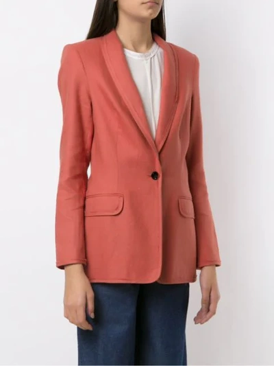 Shop Alcaçuz Miriam Linen Blazer In Orange