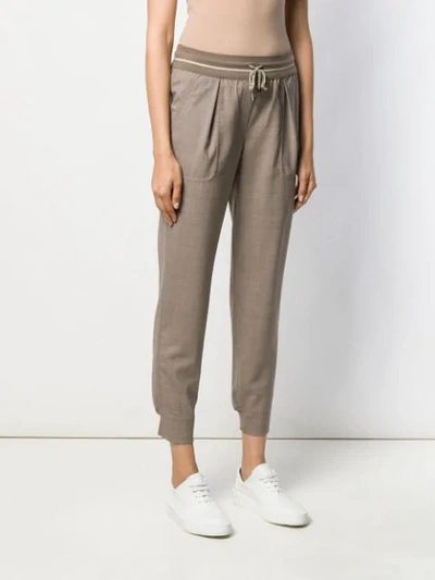 Shop Lorena Antoniazzi Drawstring Track Trousers In Neutrals