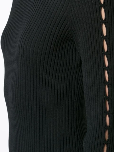 Shop Jonathan Simkhai Cut Out Sleeve Ribbed Dress In Black