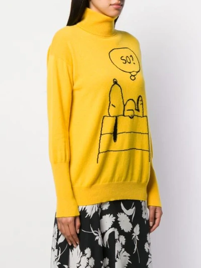 Shop Chinti & Parker Snoopy Print Jumper In Yellow