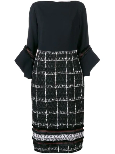 Shop Roland Mouret Fitted Knitted Dress - Black