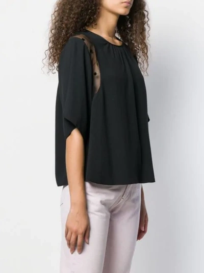 Shop N°21 Sheer Panels Oversized T-shirt In Black