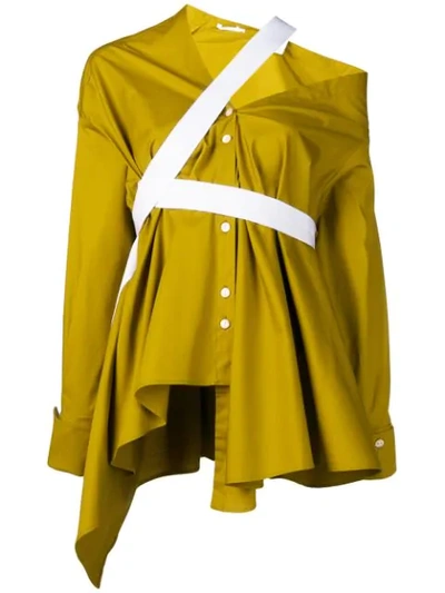 Shop Palmer Harding Deconstructed Asymmetric Skirt In Green