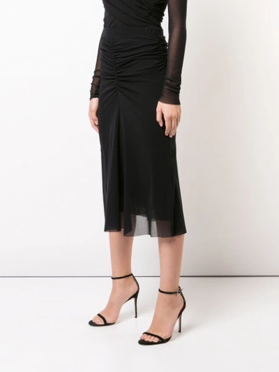 Shop Fuzzi Draped Pencil Skirt - Black