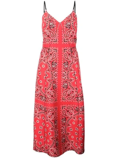 Shop Alexander Wang Banda Print Midi Dress In Red