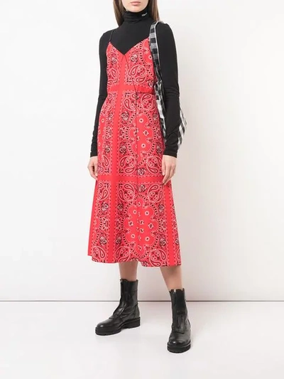 Shop Alexander Wang Banda Print Midi Dress In Red