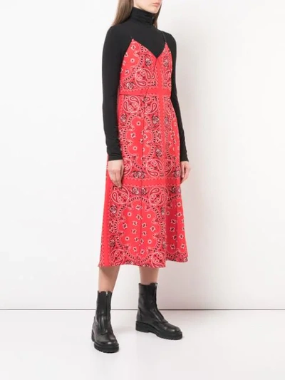 Shop Alexander Wang Banda Print Midi Dress In Red