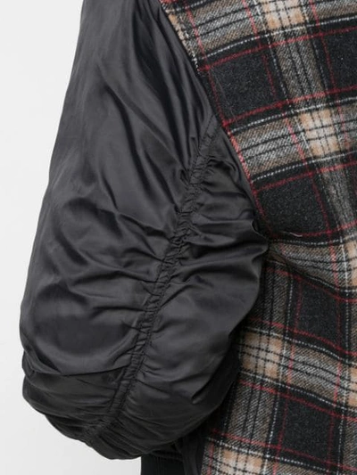 Shop Designers Remix Check Patch Bomber Jacket In Black