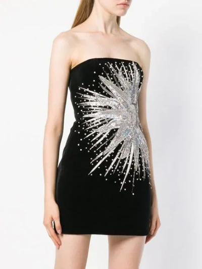 Shop Balmain Sun Sequin Mini Dress In Black