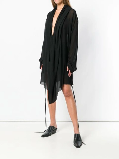 Shop Ann Demeulemeester Draped Asymmetric Dress In Black