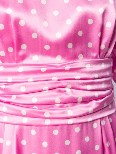 Shop Alessandra Rich Polka Dot Midi Dress In Pink