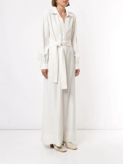 Shop Co Belted Wide-leg Jumpsuit In White