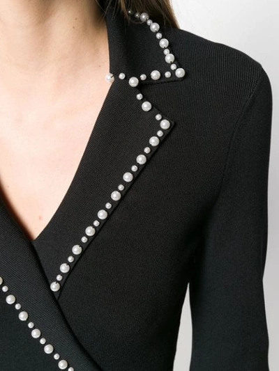 Shop Sandro Faux-pearl Trim Dress In Black