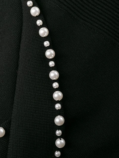 Shop Sandro Faux-pearl Trim Dress In Black