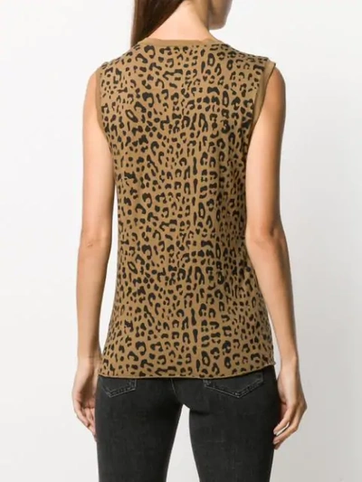 Shop Nili Lotan Leopard Print Vest Top In Brown