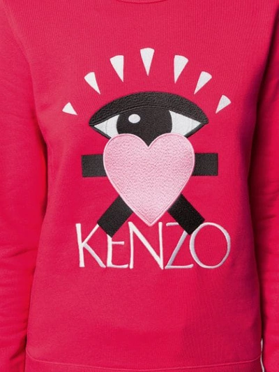 Shop Kenzo Cupid Embroidered Logo Sweater In Pink