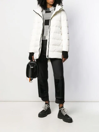 Shop Herno Hooded Padded Coat In White