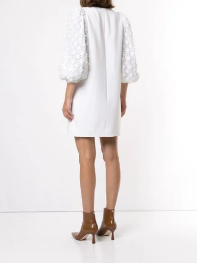 Shop Andrew Gn Lace Lantern Dress In Optical White