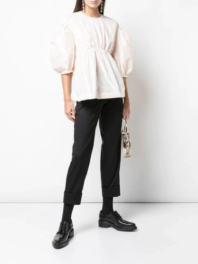 Shop Simone Rocha Puffed Half-sleeved Blouse In Pink