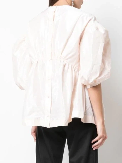 Shop Simone Rocha Puffed Half-sleeved Blouse In Pink