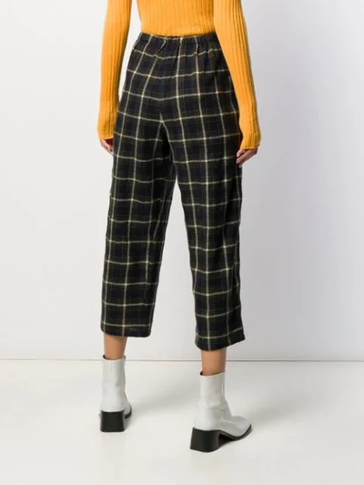 Shop Apuntob Checked Wool Trousers In Blu