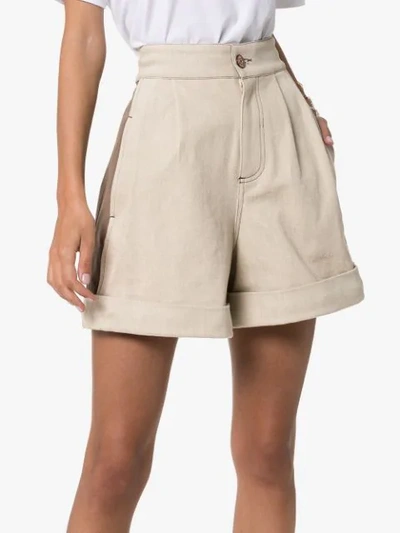 Shop See By Chloé Two-tone Shorts In Neutrals