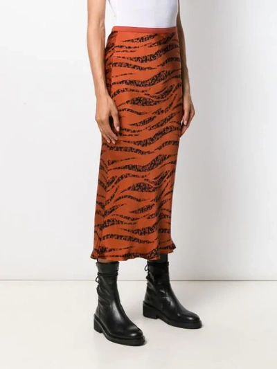 Shop Anine Bing Bar Zebra Skirt In Orange