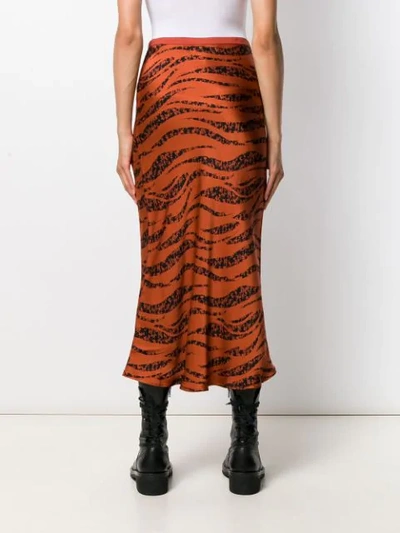 Shop Anine Bing Bar Zebra Skirt In Orange