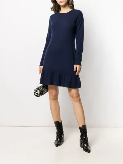 Shop Allude Knitted Mini Dress In Blue