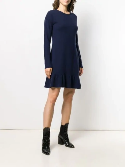 Shop Allude Knitted Mini Dress In Blue