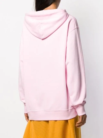 Shop Kenzo Embroidered Logo Hoodie In Pink