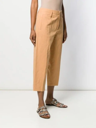 Shop Forte Forte Cropped Trousers In Orange