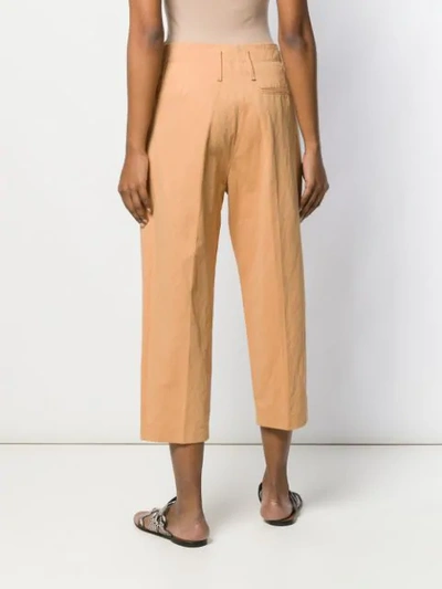 Shop Forte Forte Cropped Trousers In Orange