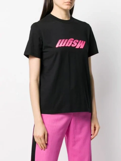 Shop Msgm Logo Printed T-shirt In Black