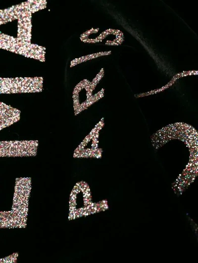 Shop Balmain Glitter Logo Velvet T-shirt In Black