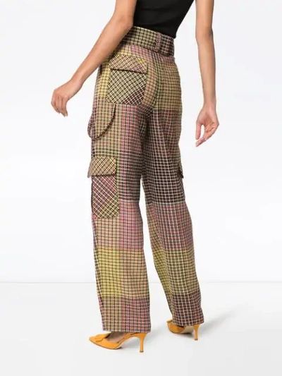 ROSIE ASSOULIN 补丁设计格纹工装裤 - 多色