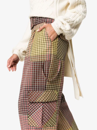 Shop Rosie Assoulin Patchwork Check Cargo Trousers In Multicolour