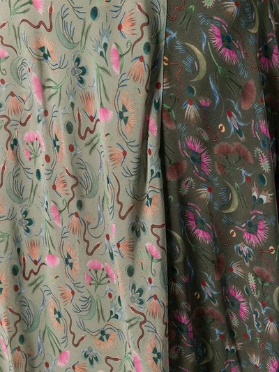 Shop Chloé Asymmetric Floral Print Skirt In Green